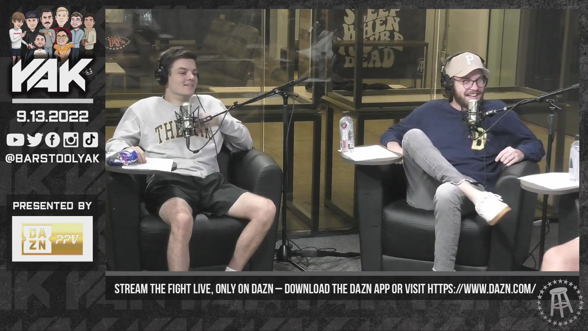 Two Barstool Employees Kiss LIVE On The Yak/SKORPION Barstool Sports