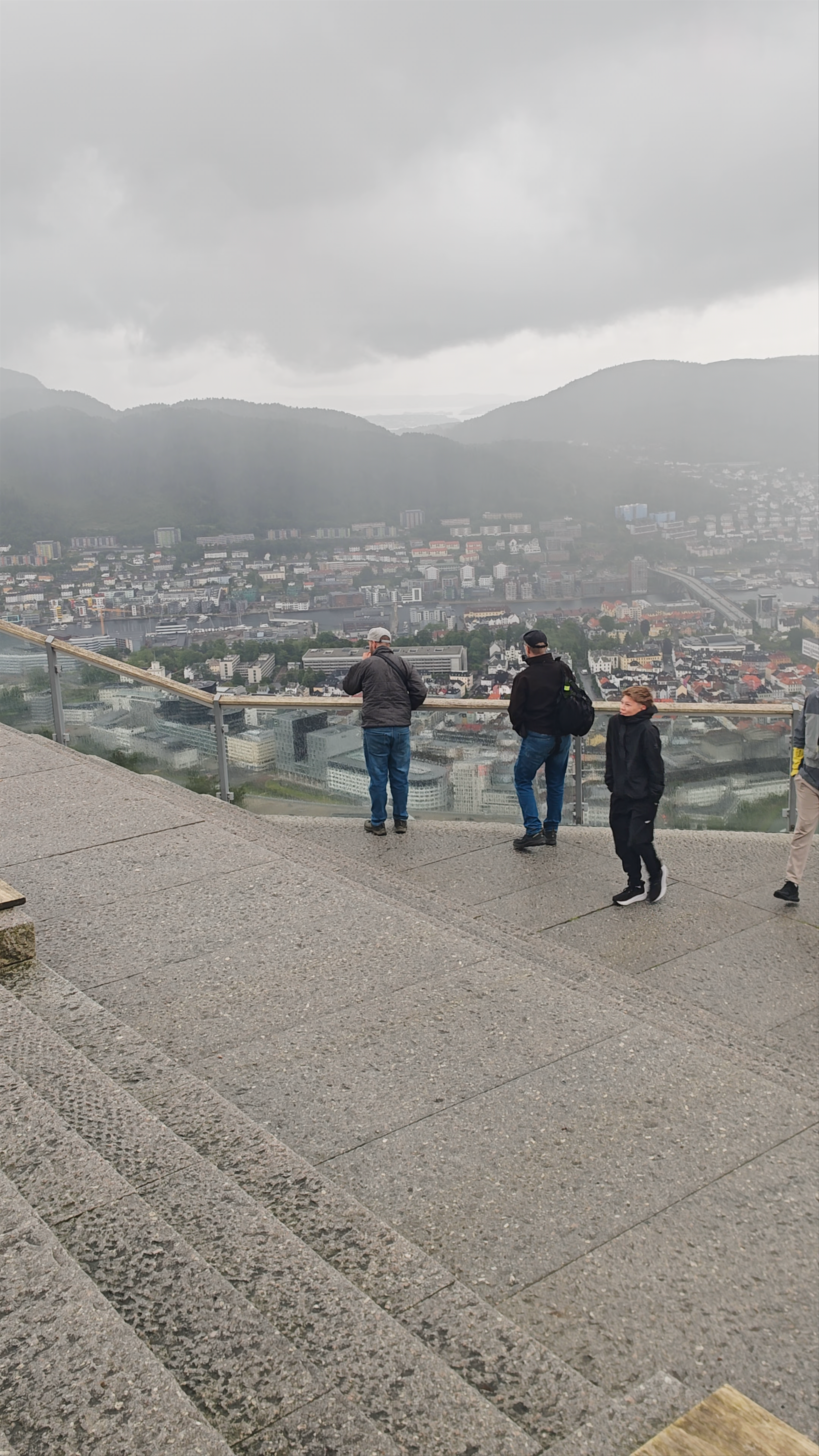 Fløyen Summit: Misty Overlook of Bergen, Norway