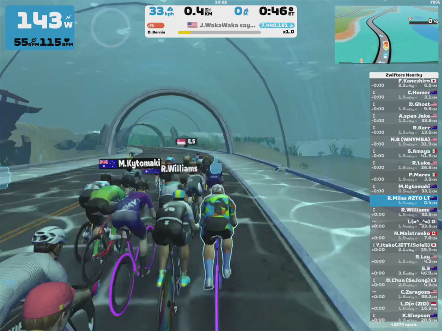 Zwift - Pacer Group Ride: Triple Flat Loops in Watopia with Bernie