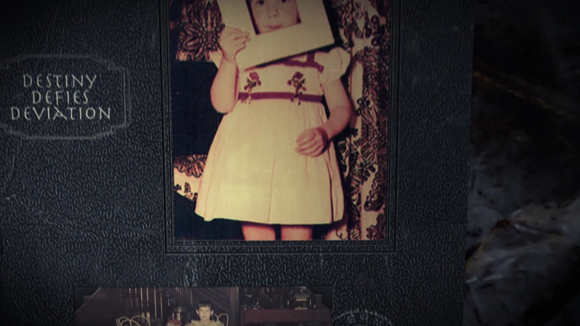 A curated montage of historical photographs documents the life stages of an individual within a vintage scrapbook presentation. The progression spans from infancy to adulthood, highlighting personal development and significant life moments.