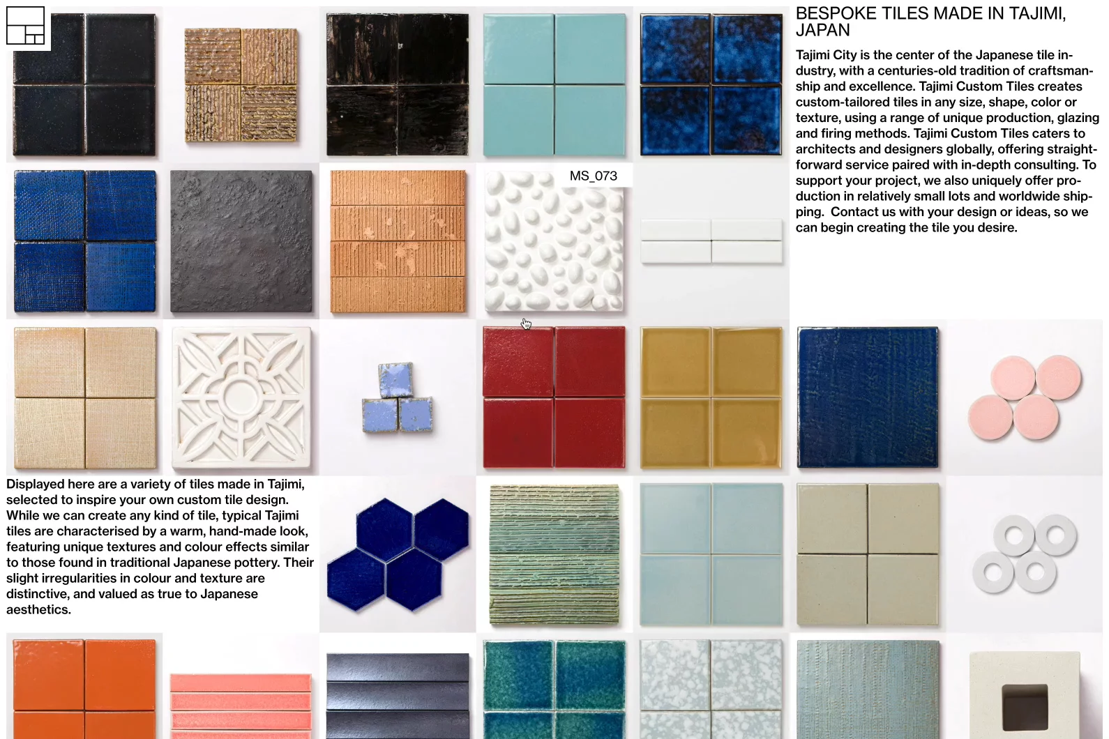 Tajimi Custom Tiles | Studio Sebastian Fehr