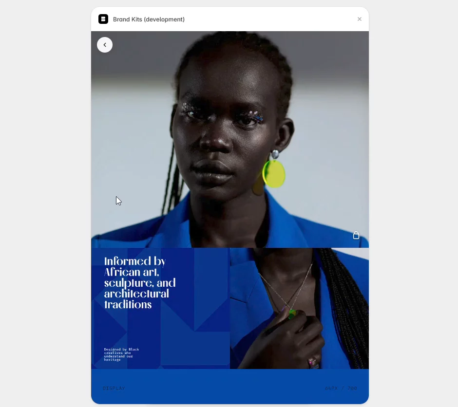 Sankofa: The jewelry brand with Afro-futurism inspiration.  A New Entry for the Framer Brand Kits Plugin