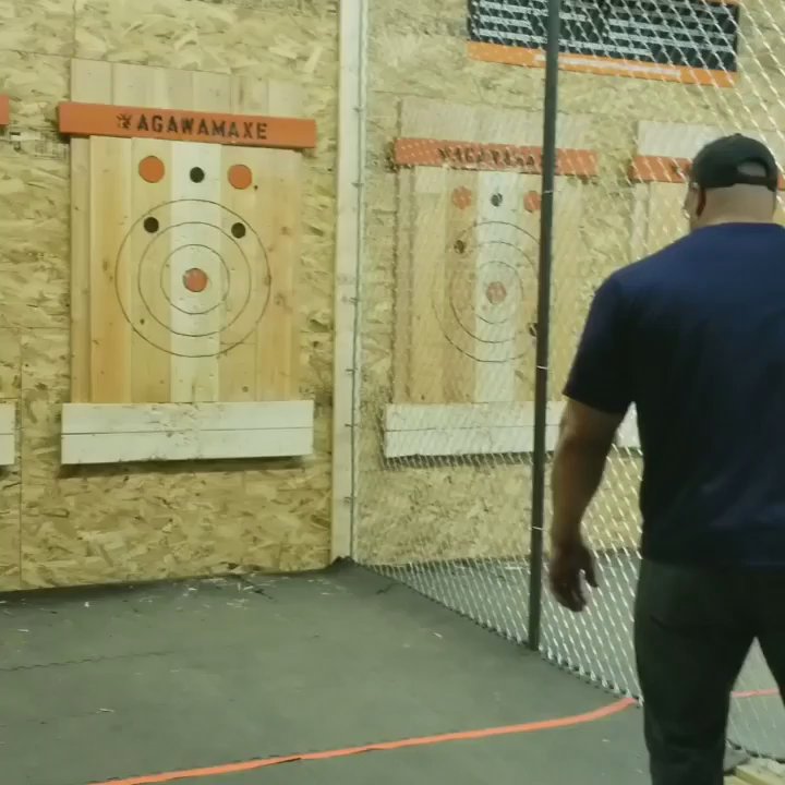 Agawam Axe House - Getting the hang of it! - Axe Throwing Near Me - Agawam, Massachusetts