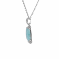 Larimar Sterling Silver Joy Necklace Marahlago Jewelry Cushion Gemstone White Sapphire