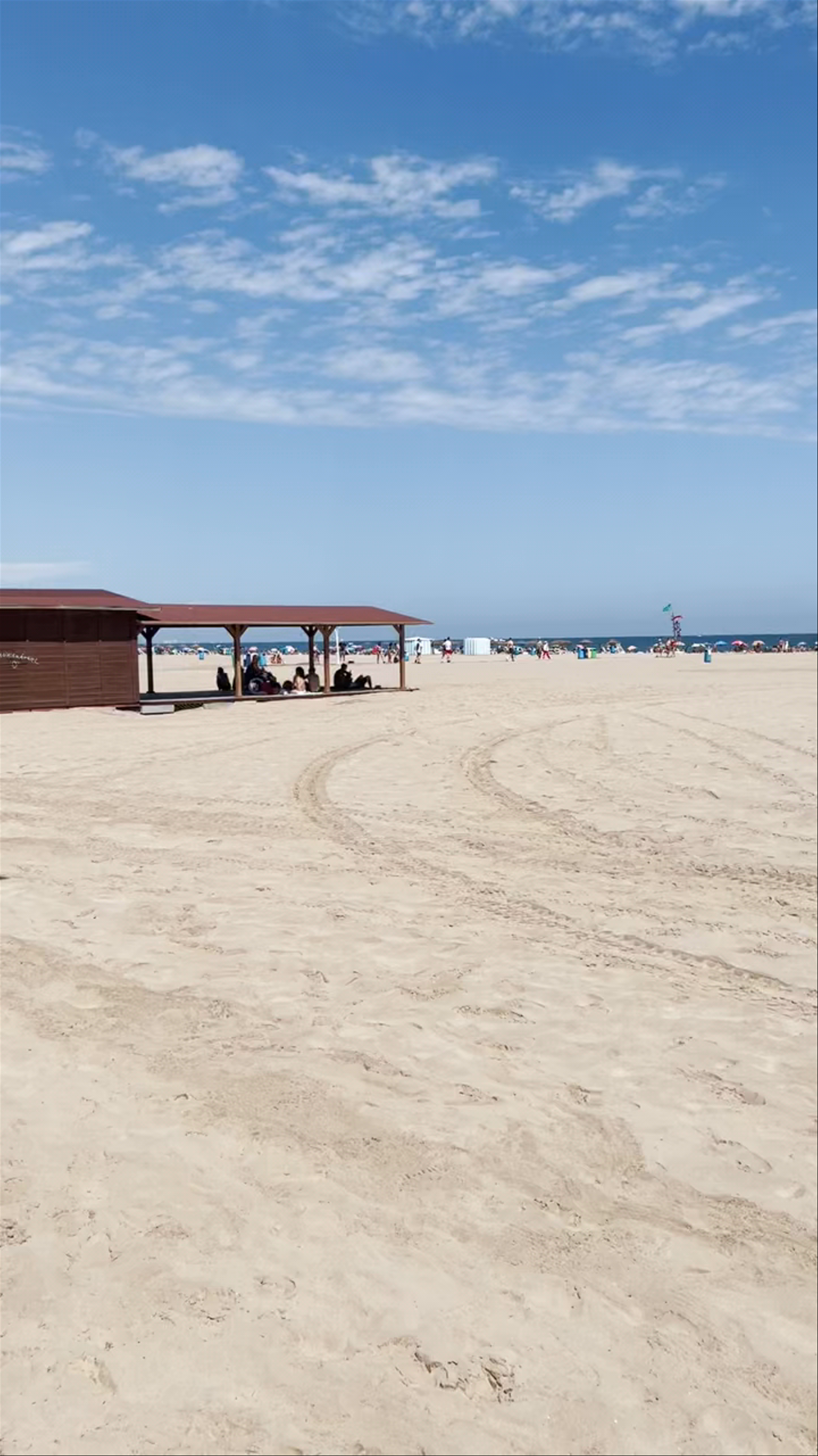 Sunny Day at Playa de las Arenas Beach, Valencia, Spain