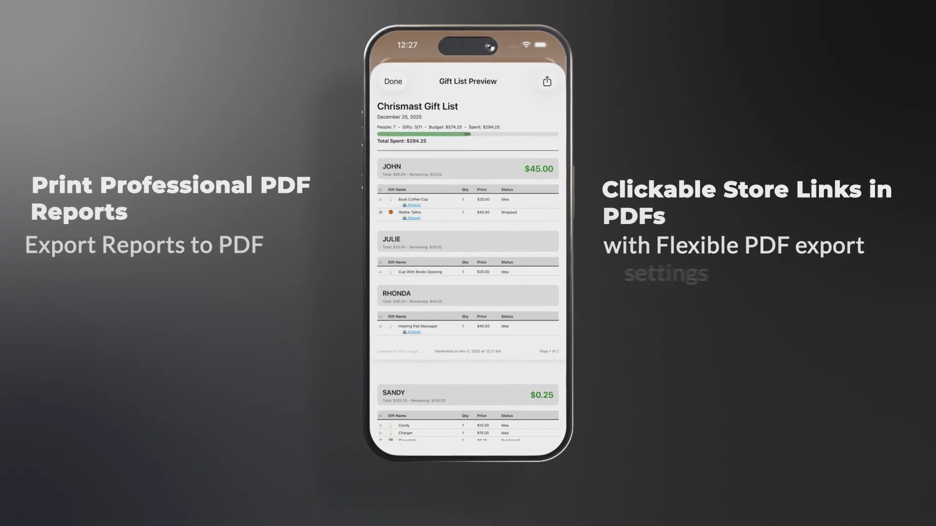 ‎Gift List Planner & Tracker image 1