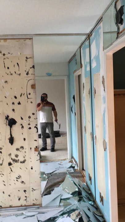 Porter Stable - Apartment Renovations, removing 1970's style mirrored walls.  East Village - Handyman Near Me