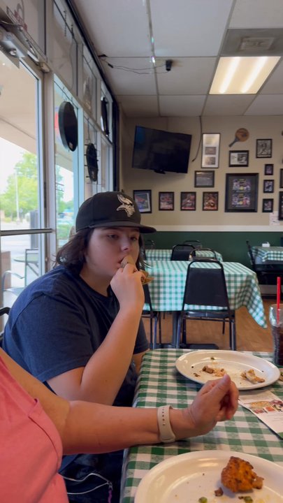 Strobelli's Pizza - Us enjoying our food after school shopping for the grandkids. - Pizza Near Me - Orangevale, California