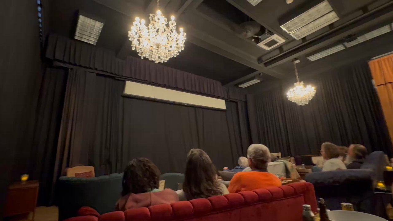 Starlight Room - Screen descending. - Cinema Near Me - Port Townsend, Washington