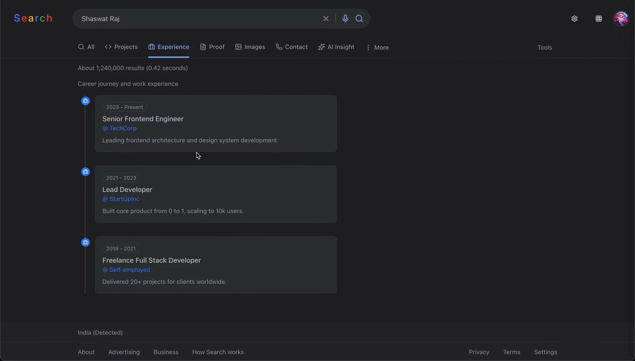 SearchFolio - Google-Style Portfolio image 1