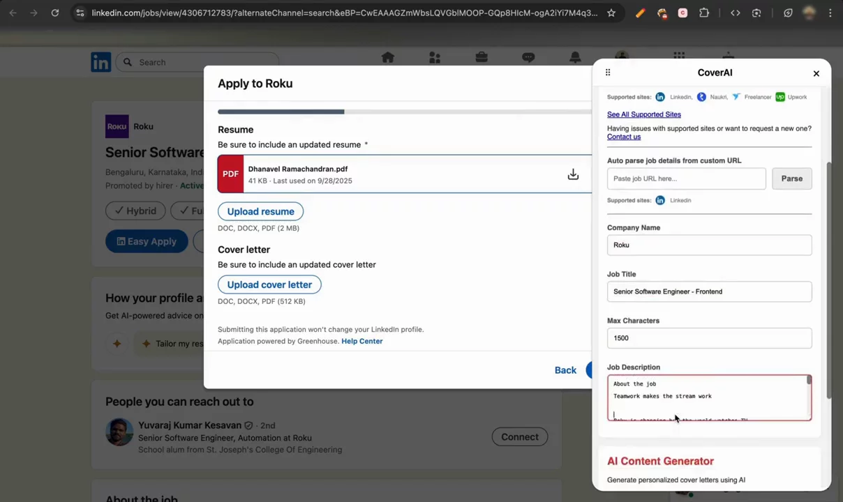 CoverAI Chrome Extension image 1