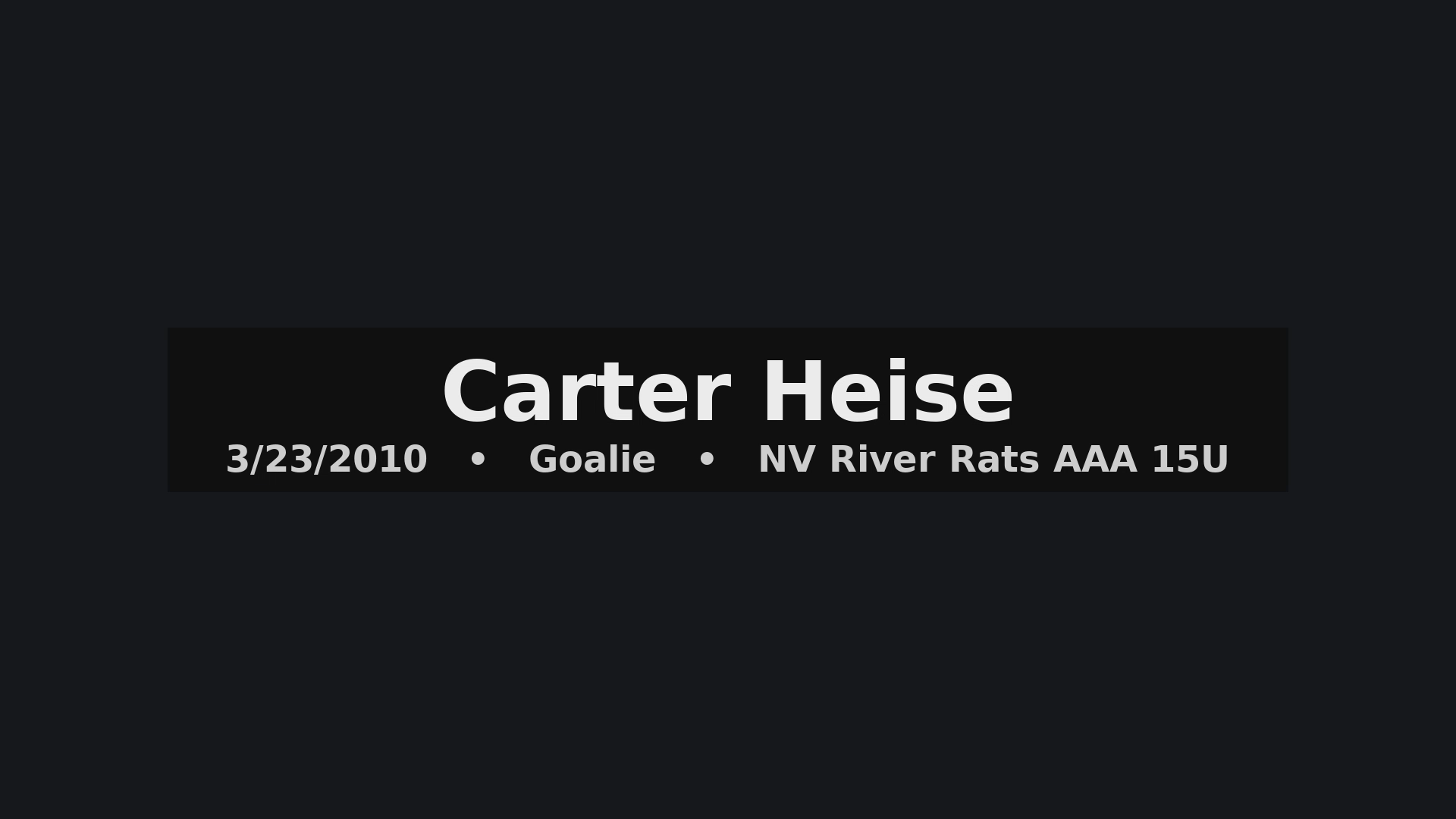 Carter Heise: Spectacular Saves & Highlights_2025 | NV River Rats 15U AAA