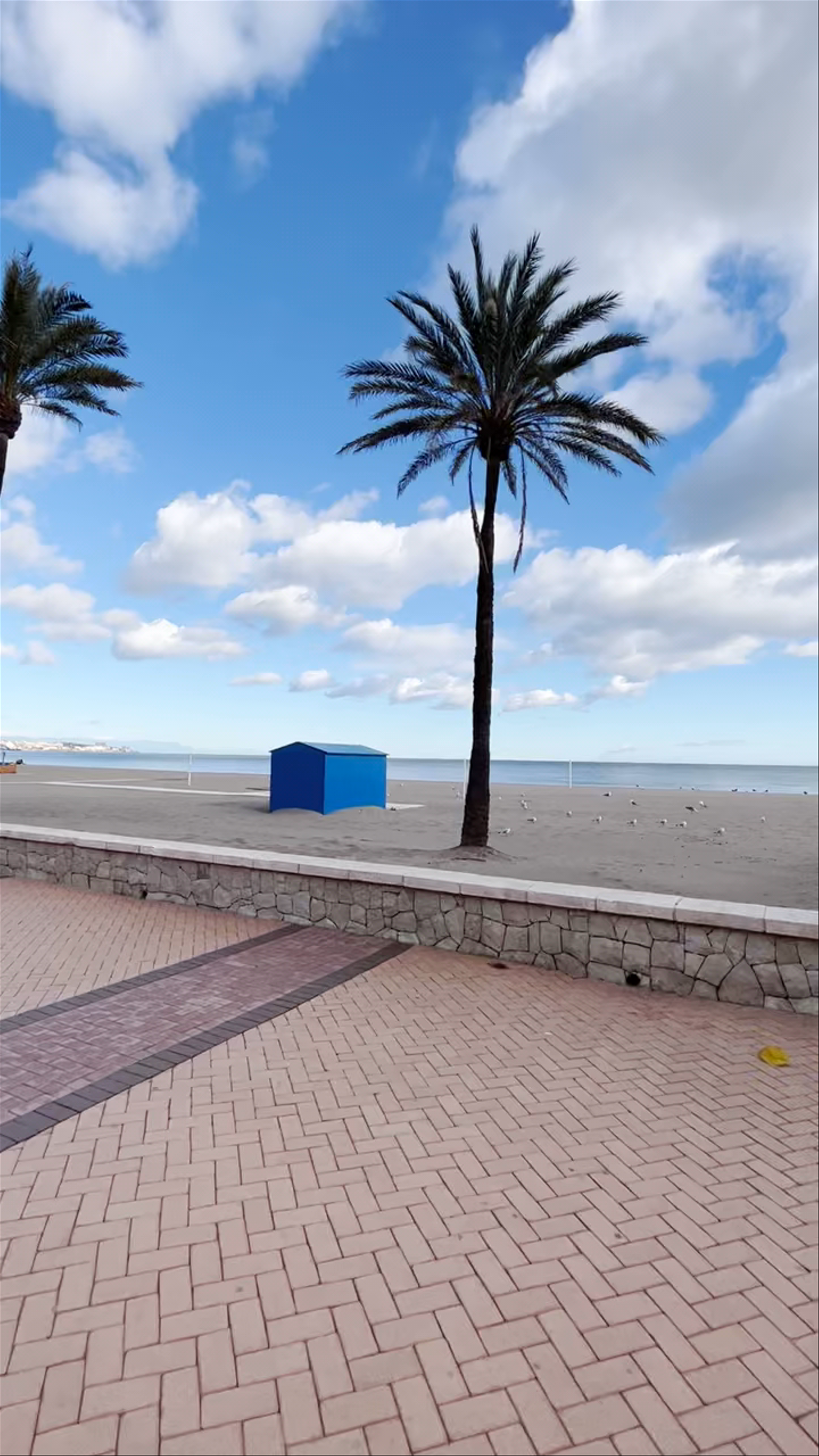 Malagueta Beach Promenade: Sunny Day Stroll in Málaga, Spain