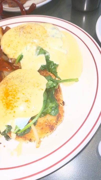 NORMan'S DINER - Crab cakes eggs Benedict with fried breakfast potatoes. And THE CRAB IS REAL!!! - Diners Near Me - Las Vegas, Nevada