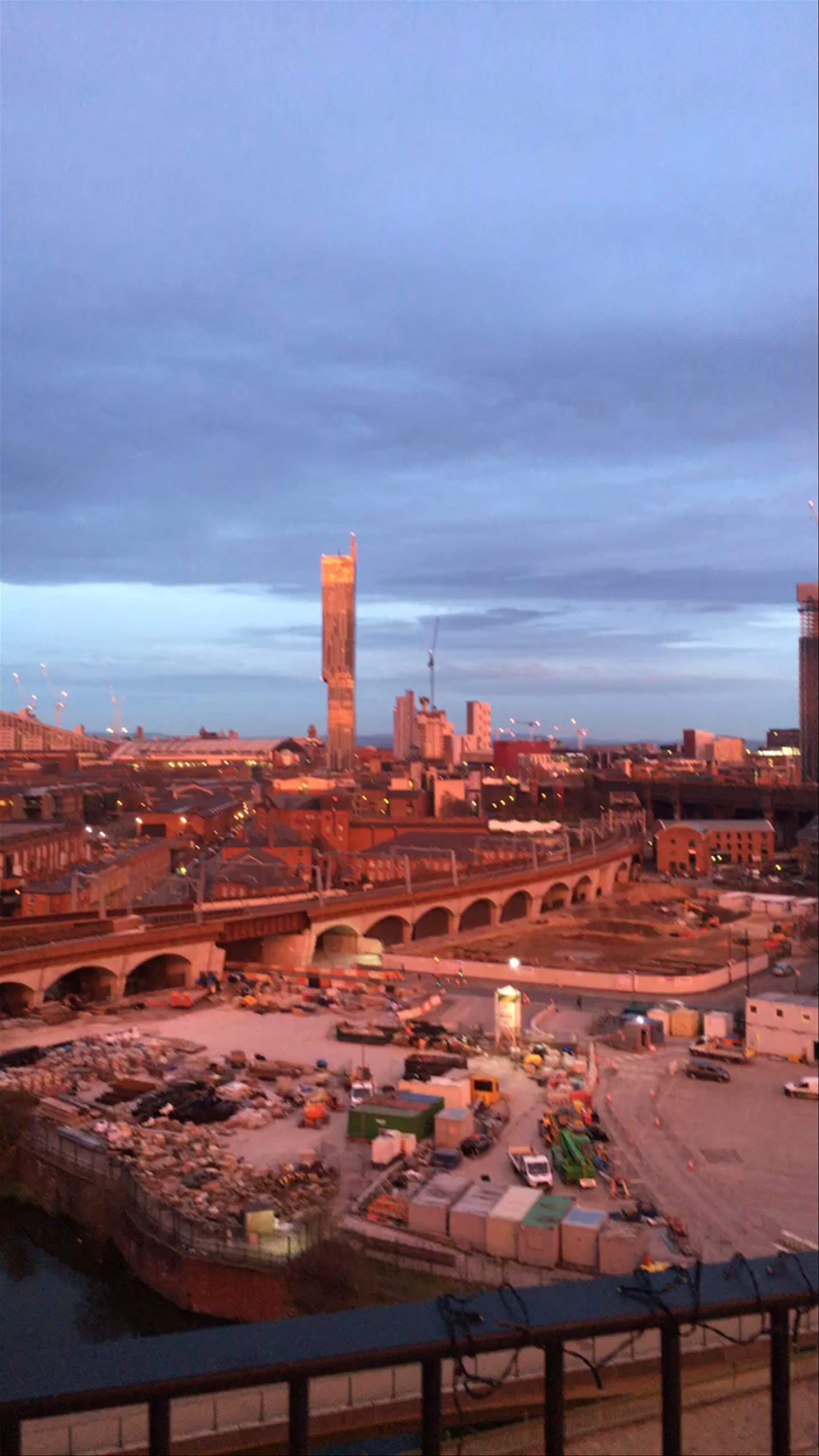 Sunset Over Wilburn Basin and Salford Skyline