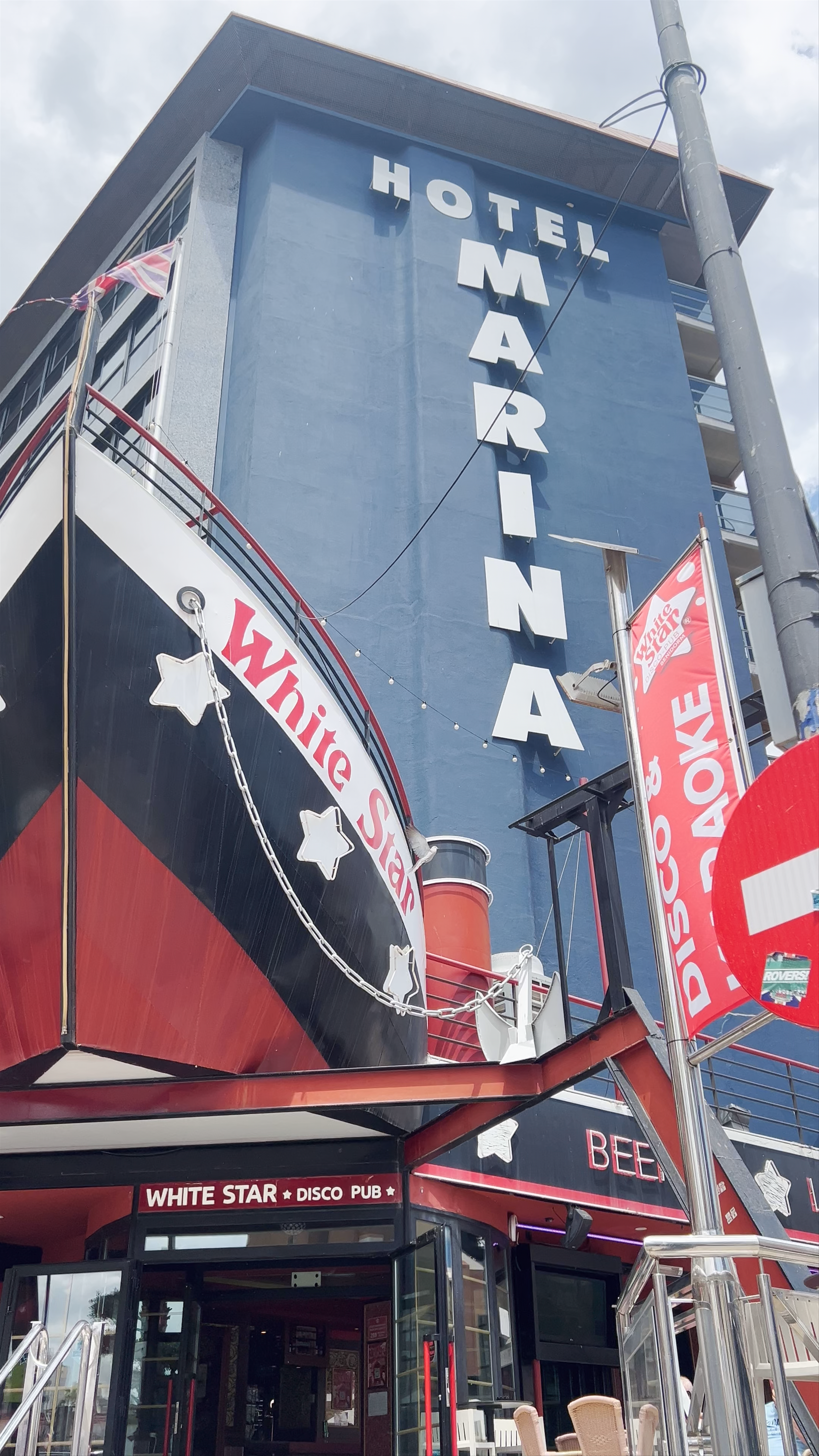White Star Disco Pub at Hotel Marina, Benidorm - Vibrant Daytime Vibes