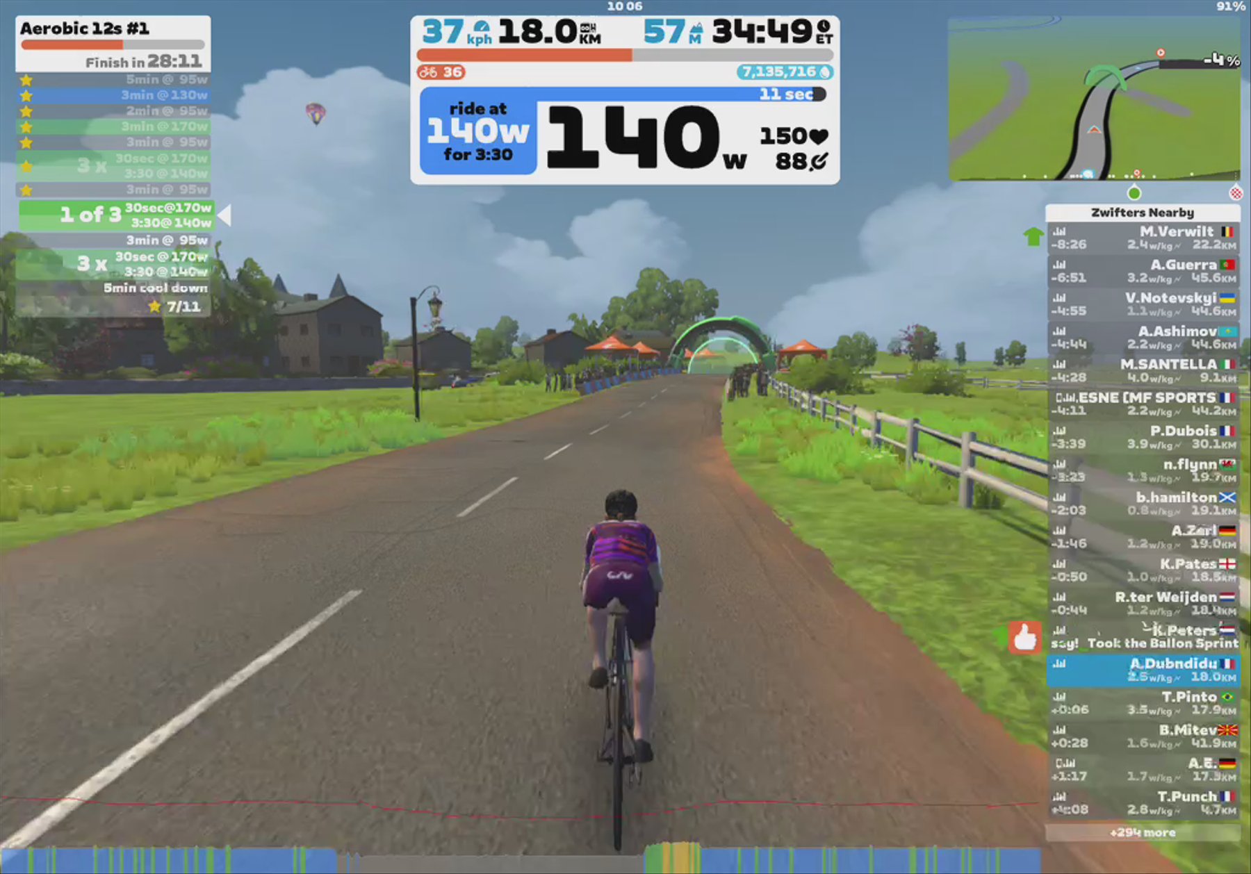 Zwift - Aerobic 12s #1 in France