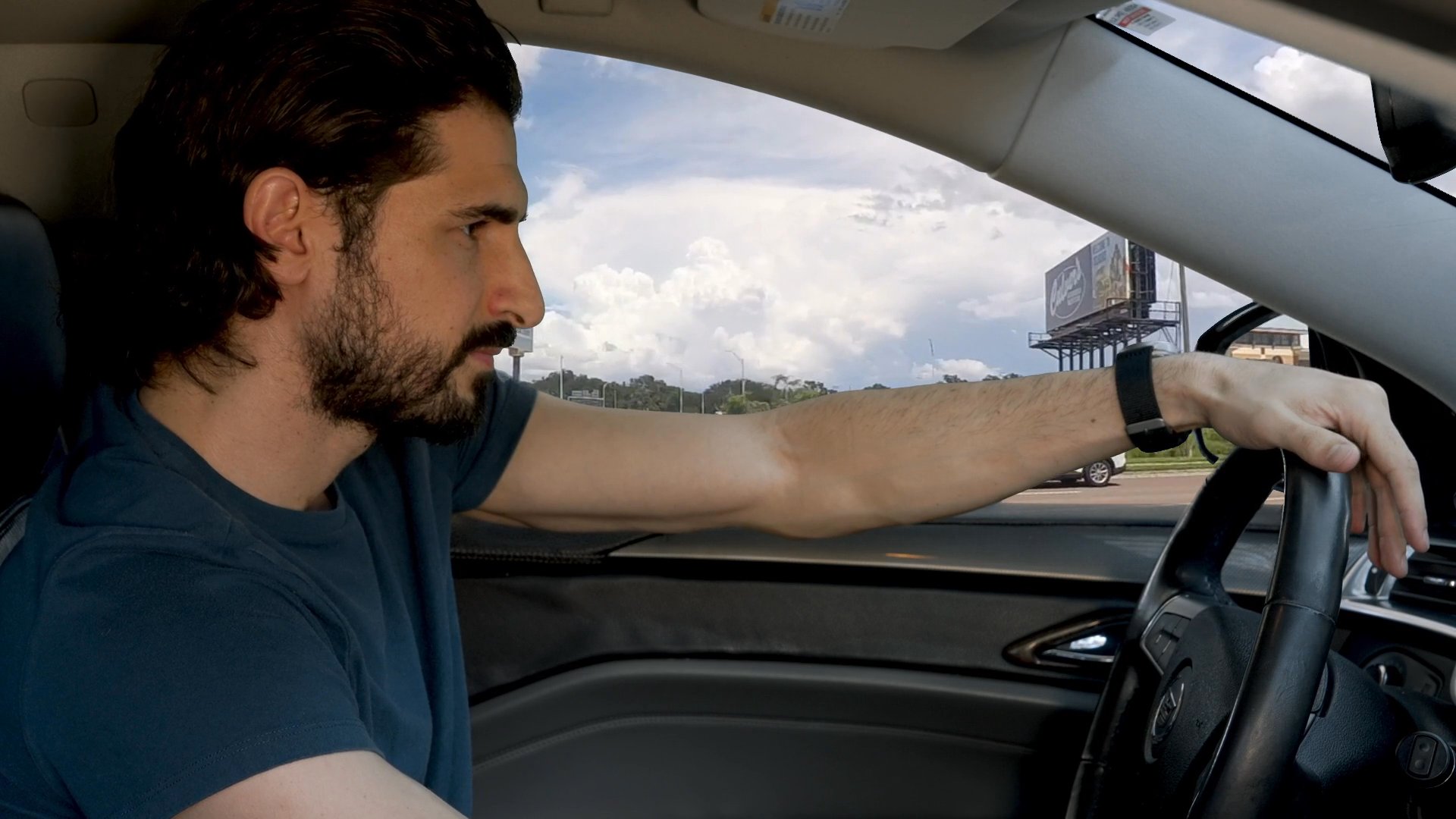A transition occurs over the span of one year, shifting from an individual lying alone in bed to a couple sharing a conversation while driving together.