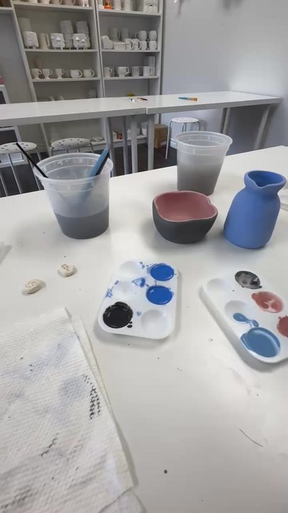 Polar Art Studio - the setup - Paint-Your-Own Pottery Near Me - Markham, Ontario