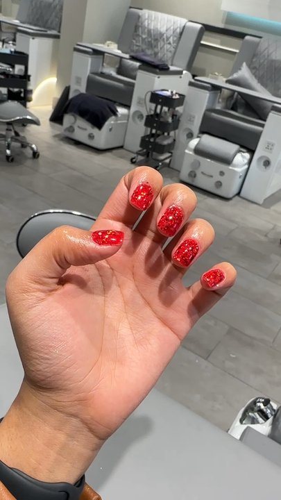 Posh Nail Spa - red powder - Nail Salons Near Me - Dallas, Texas