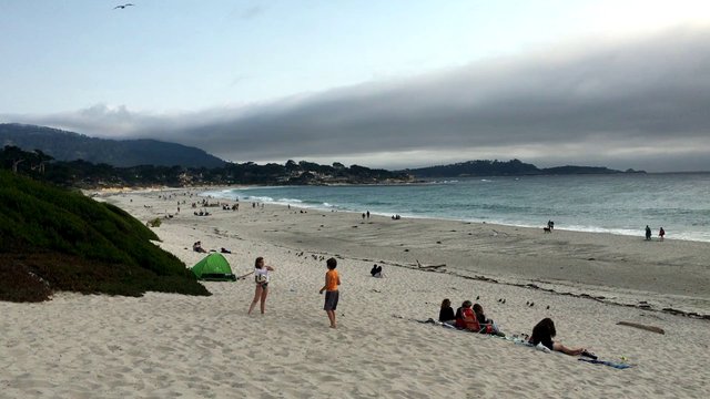 Children playing on a beach