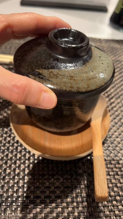 Orenchi Sushi - Chawanmushi - Classic Japanese savory egg custard steamed in a cup with seaweed and flying fish roe  Excellent!! - Sushi Bars Near Me - Los Altos, California