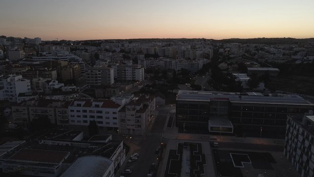 The city at sunset