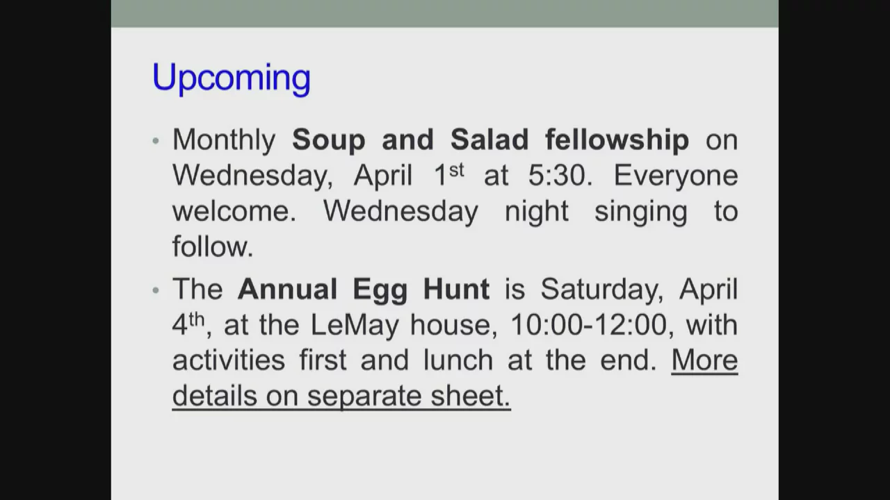 Bethel Service, March 22, 2026