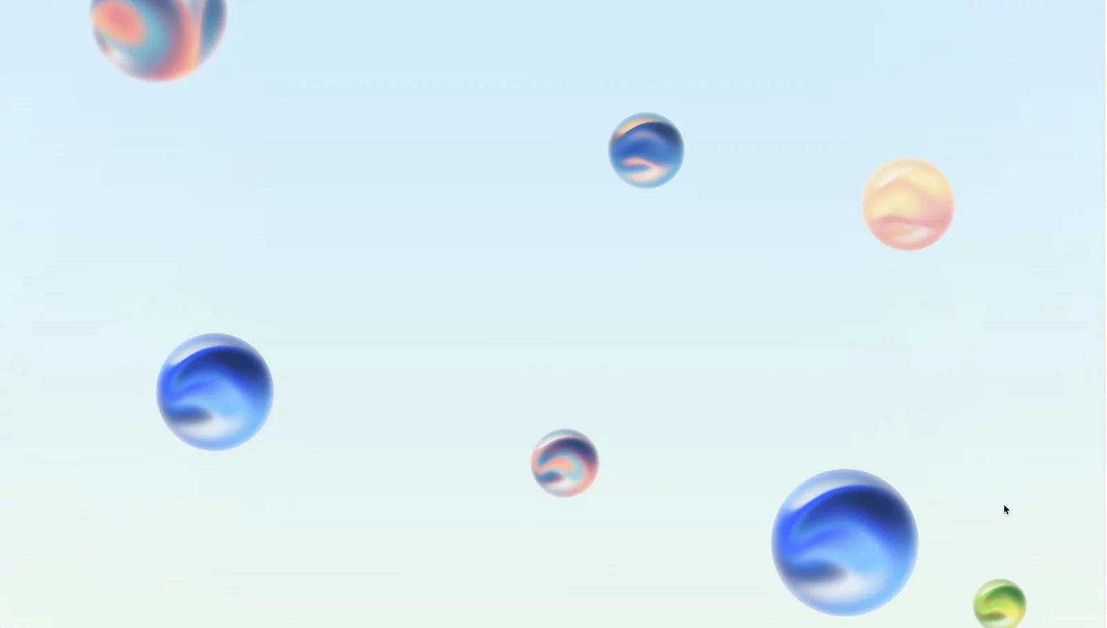 The marbles running in the browser. Physics, rotation, and easing sourced directly from the motion files in the kit.
