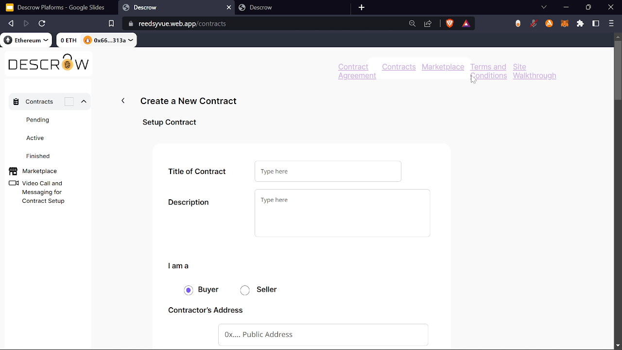 Descrow Platforms video demo