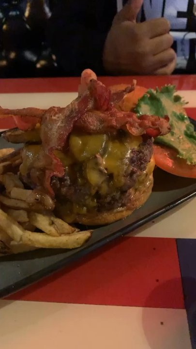 Twisted Root Burger - The Classic with an extra patty and mushrooms with a side of fries with the Waygu beef. Big burger, will be able to share with someone. - Burgers Near Me - Dallas, Texas