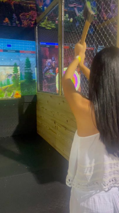 CAPPS Entertainment - It took us a while to figure out how to throw axes  but it was probably our favorite thing. - Mini Golf Near Me - Wilson, North Carolina