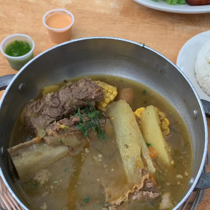 Colombia In Park Slope - Everything was delicious: sancocho soup, entrana (steak) rice and superb beans served with yuca.  The plantains was incredibly moist. - Colombian Near Me - Brooklyn, New York