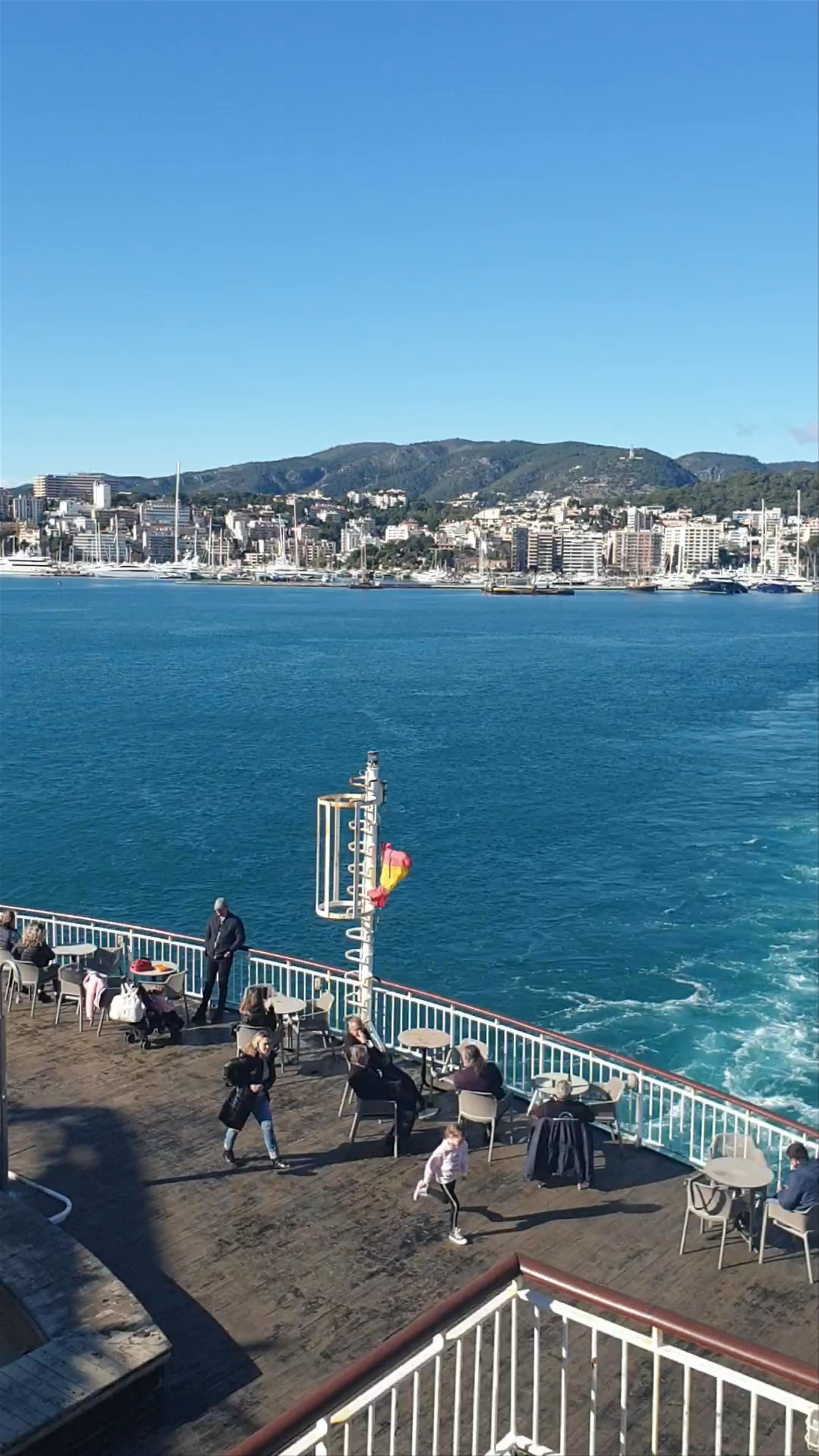 Scenic Ferry Departure from Palma, Spain - Stunning Coastal and City Views