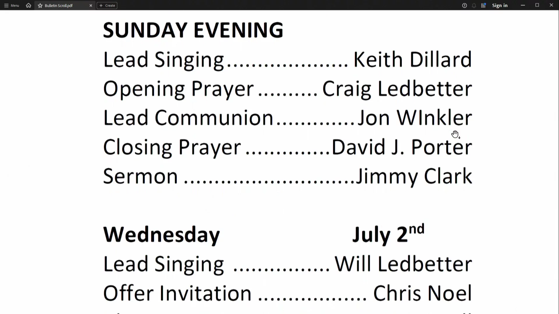 Bethel Service, June 25, 2025