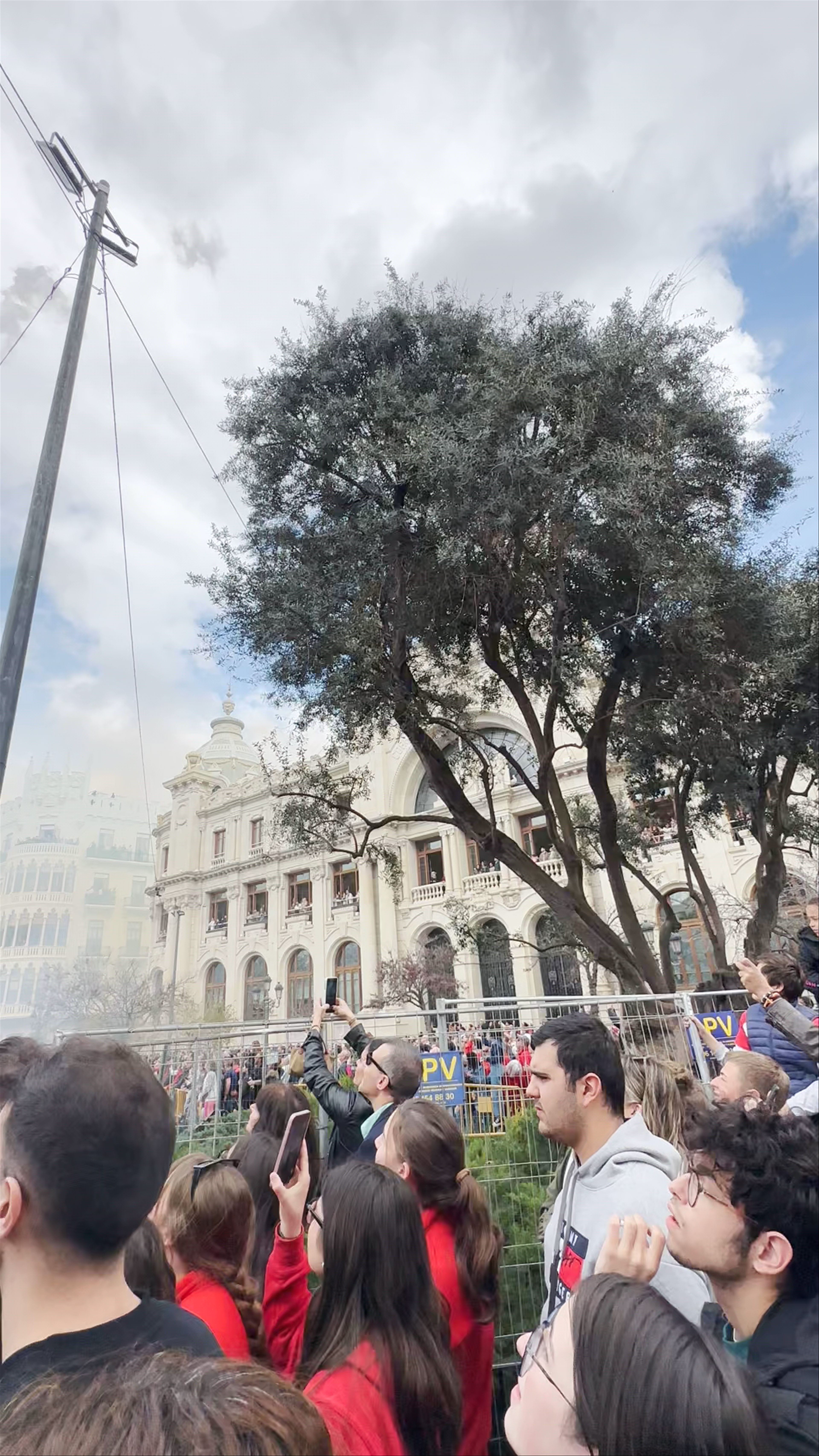 Vibrant Crowd Gathered at Plaza del Ayuntamiento in Valencia