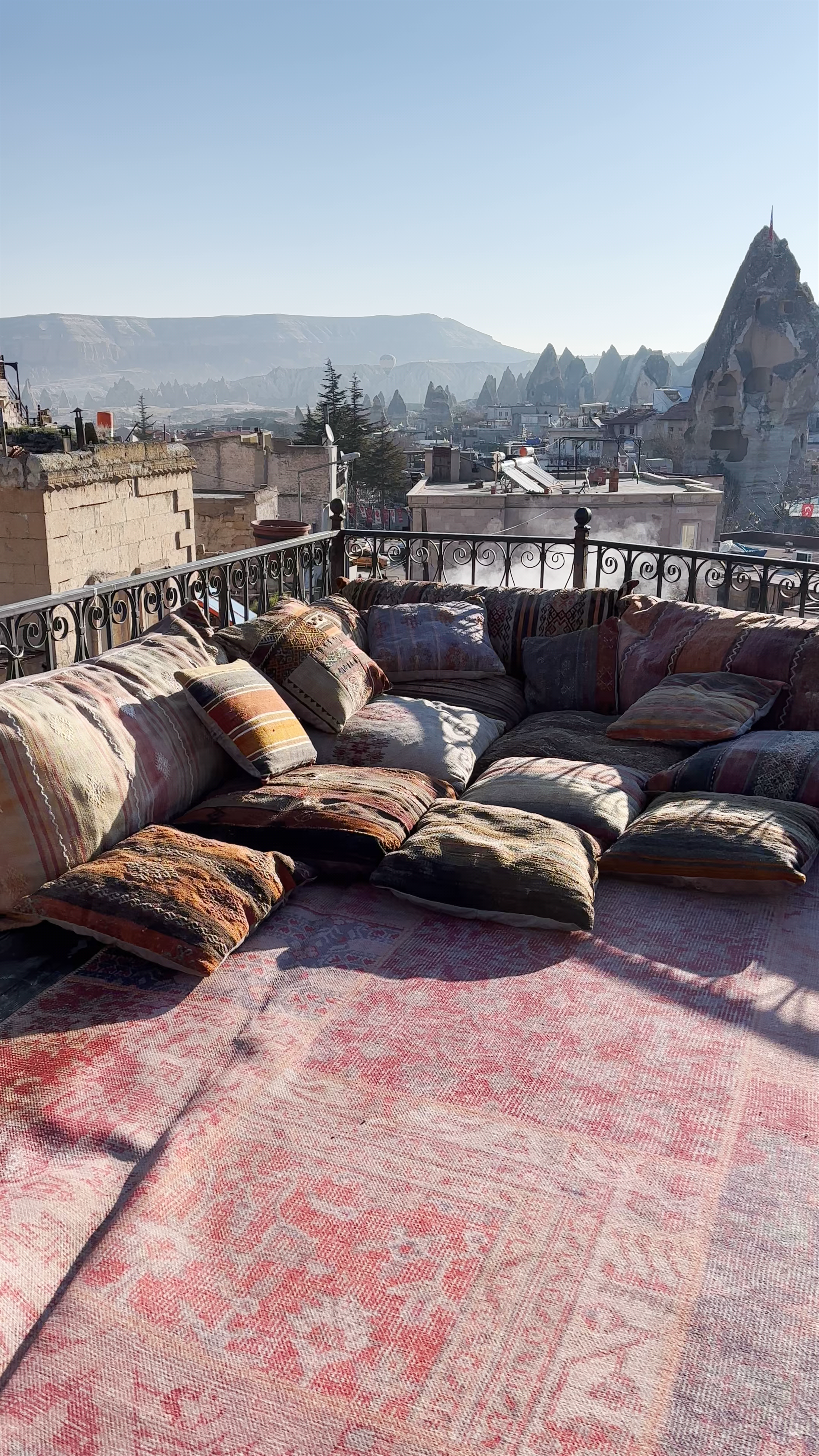 Morning Views Over Cappadocia’s Fairy Chimneys from Caftan Cave Suites