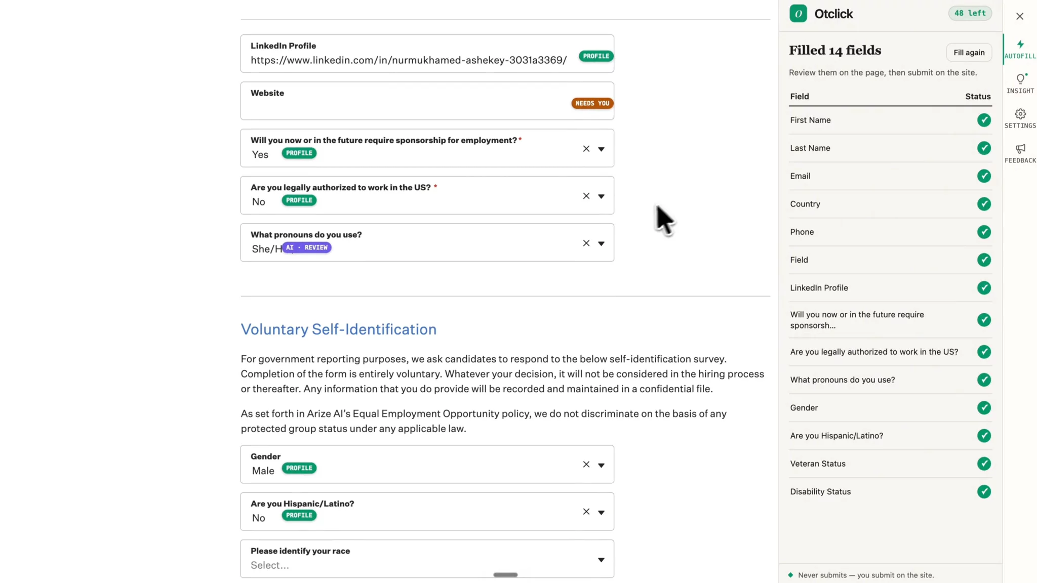 Otclick – Autofill for Job Applications image 1