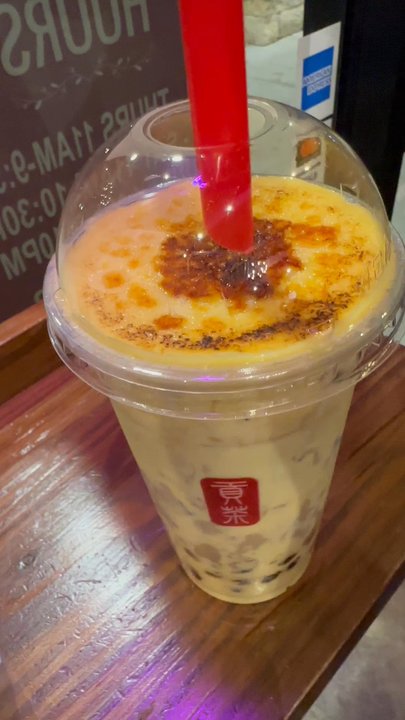 Gong Cha - The crème brûlée boba was amazing! - Bubble Tea Near Me - Katy, Texas