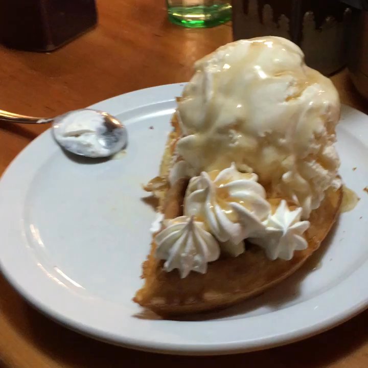 Coffee Pot Restaurant - Half Belgian waffle with ice cream and bananas - Breakfast & Brunch Near Me - Sedona, Arizona