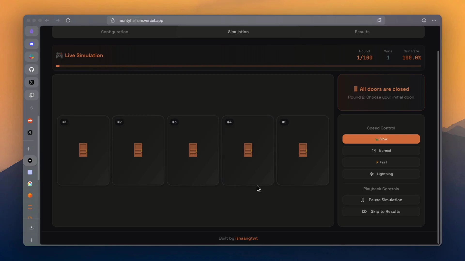 Monty Hall Problem Simulator image 1