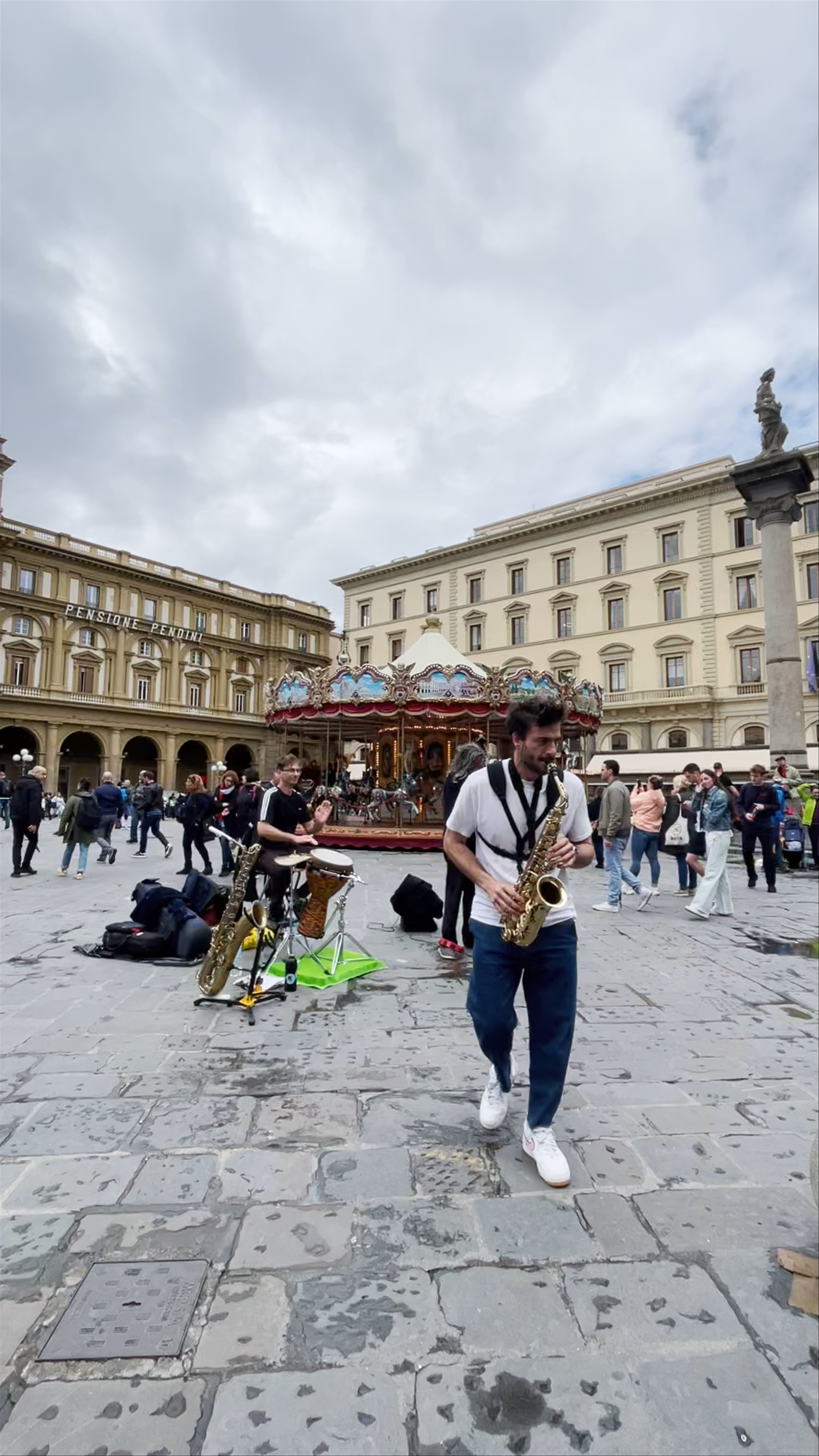 Live Street Music and Carousel at Piazza della Repubblica, Florence