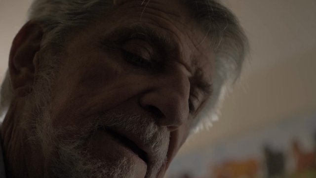 Close-up of an old man's face