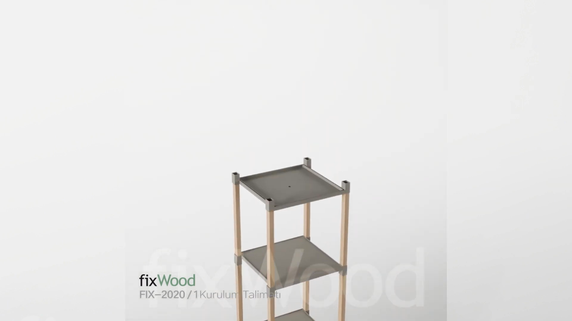 fixWood Lumi Wooden Floor Lamp with 3 Layer Shelf (Assembled)