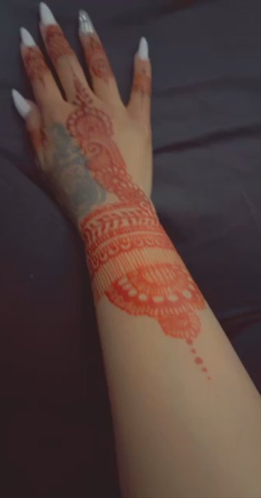 Eye Candy Waxing & Threading Brow Salon - This is after the henna peeled into it's beautiful red - Waxing Near Me - Dallas, Texas