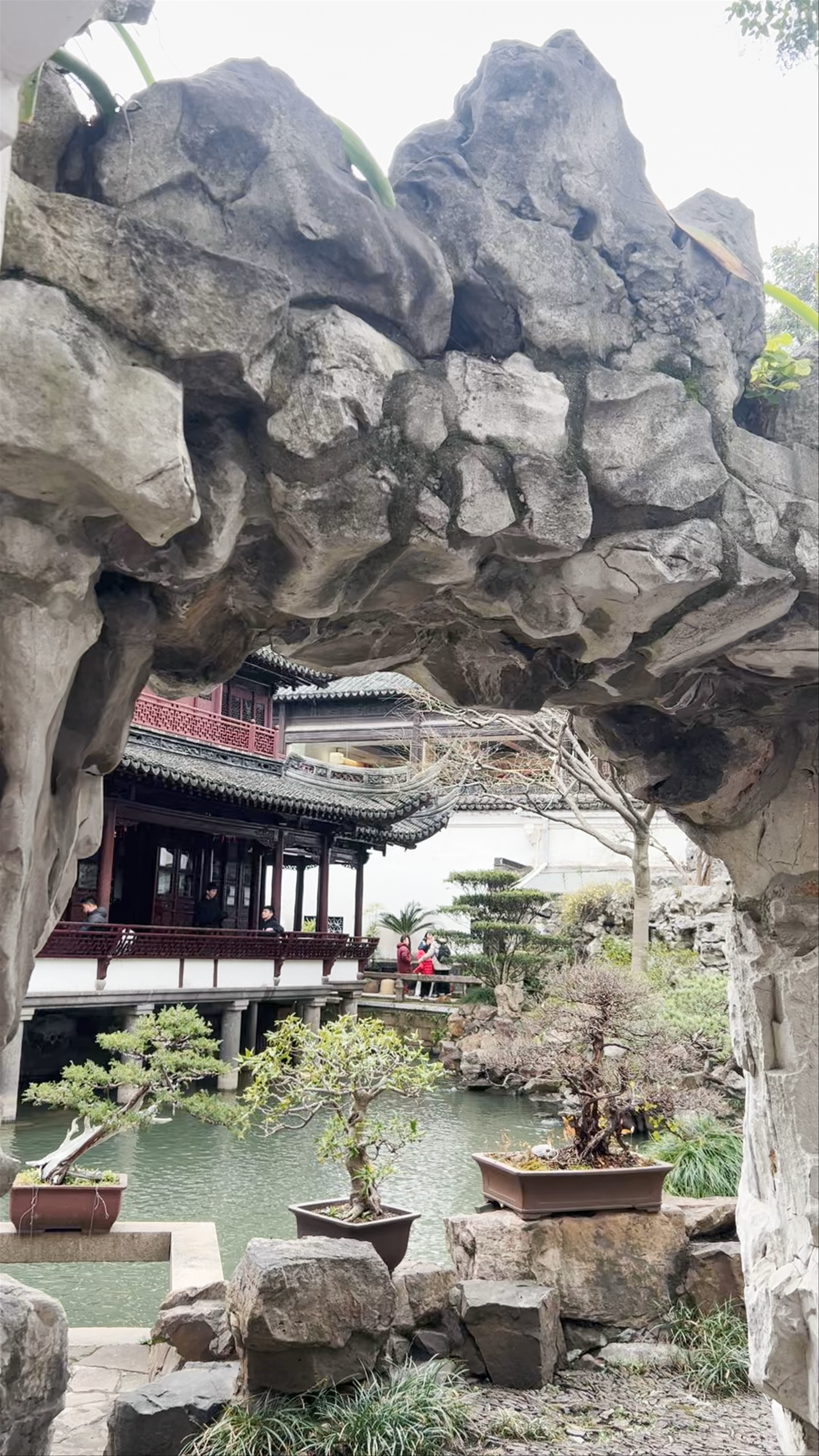 Tranquil Rock Arch and Garden Scene at Yu Garden, Shanghai