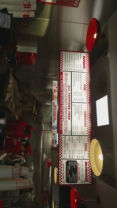 Five Guys - Menu and crew making my burger - Burgers Near Me - Fontana, California