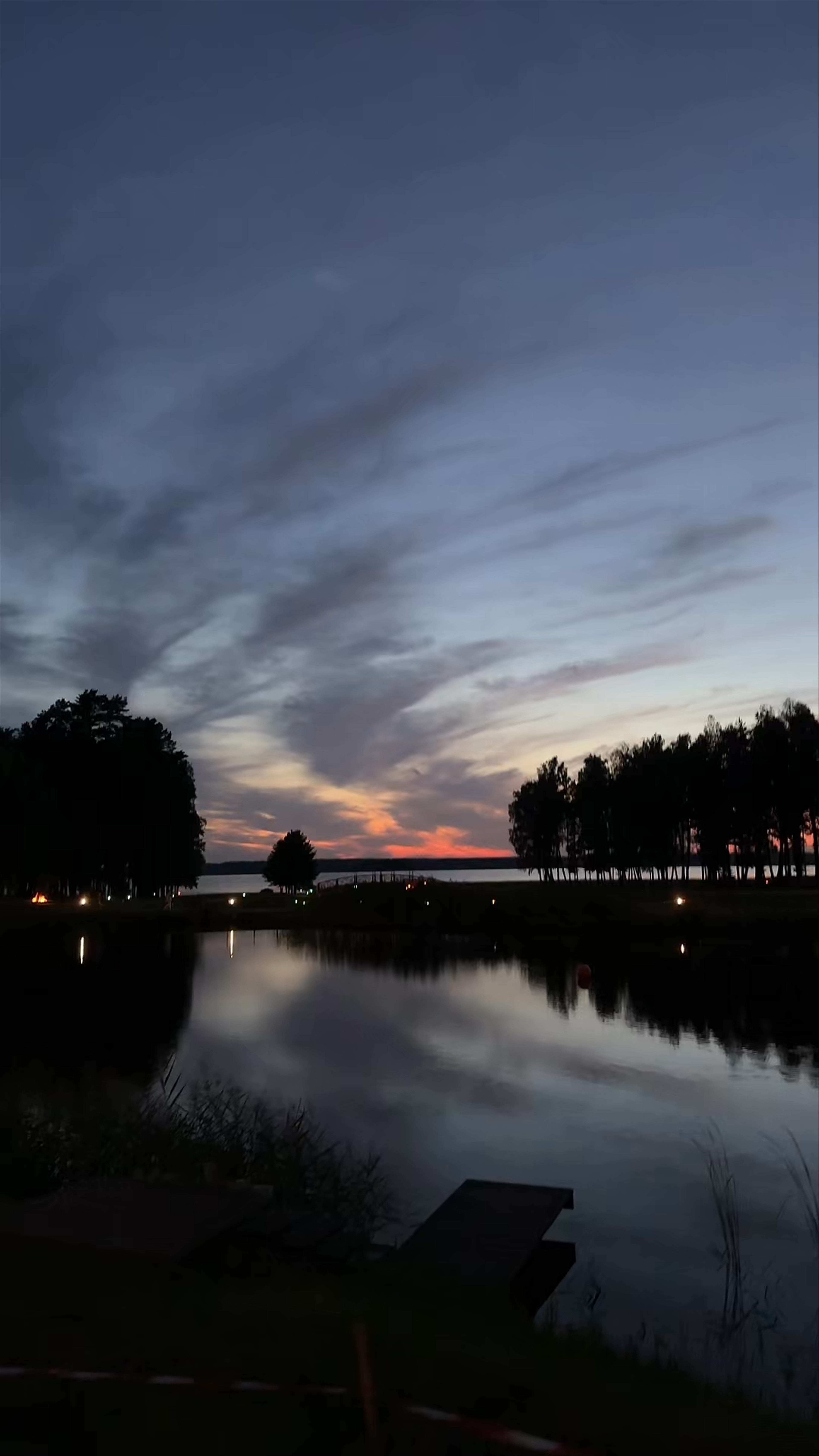 Tranquil Sunset Over Lakeside at Lejastiezumi, Latvia