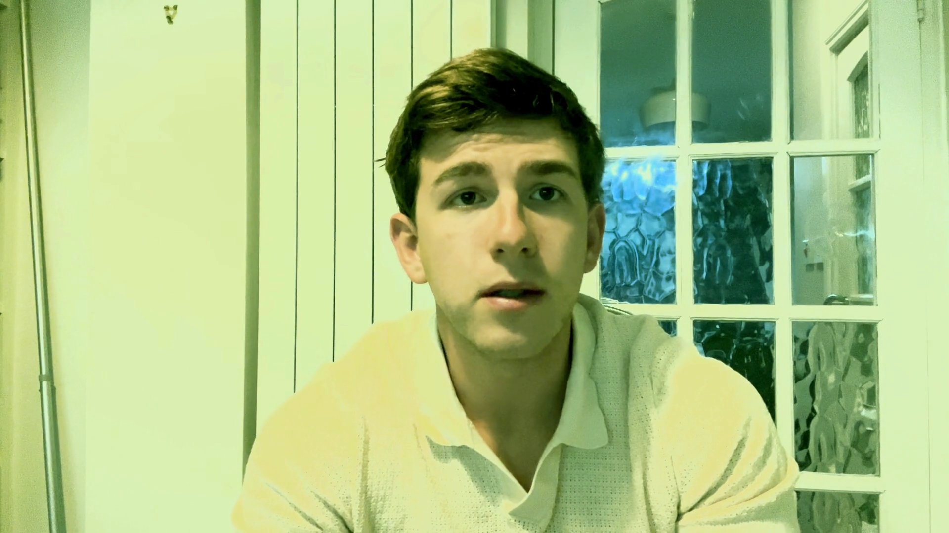 Two individuals share their thoughts in separate, sequential segments, engaging in focused, direct-to-camera communication within an indoor residential setting.