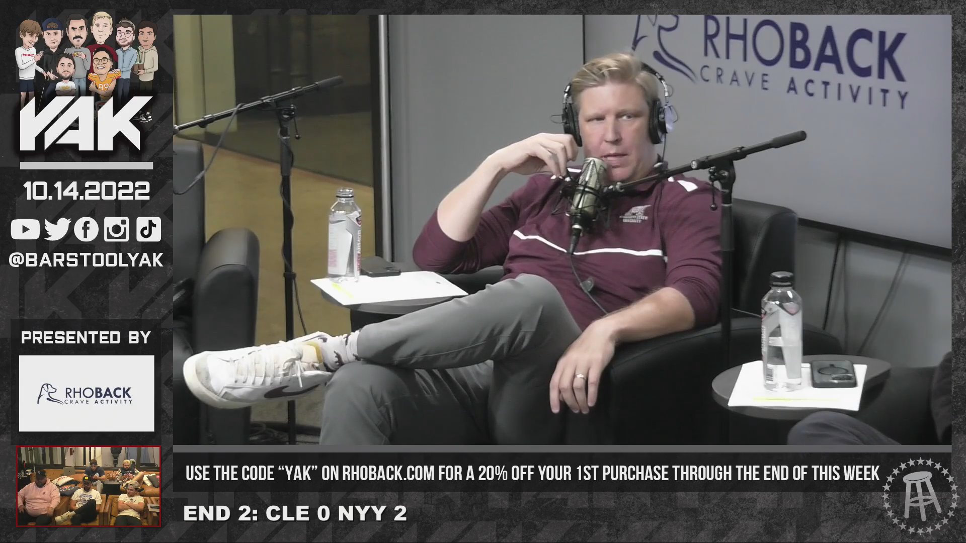 Tommy Walker Debuted His New Mullet Today On The Yak Barstool Sports